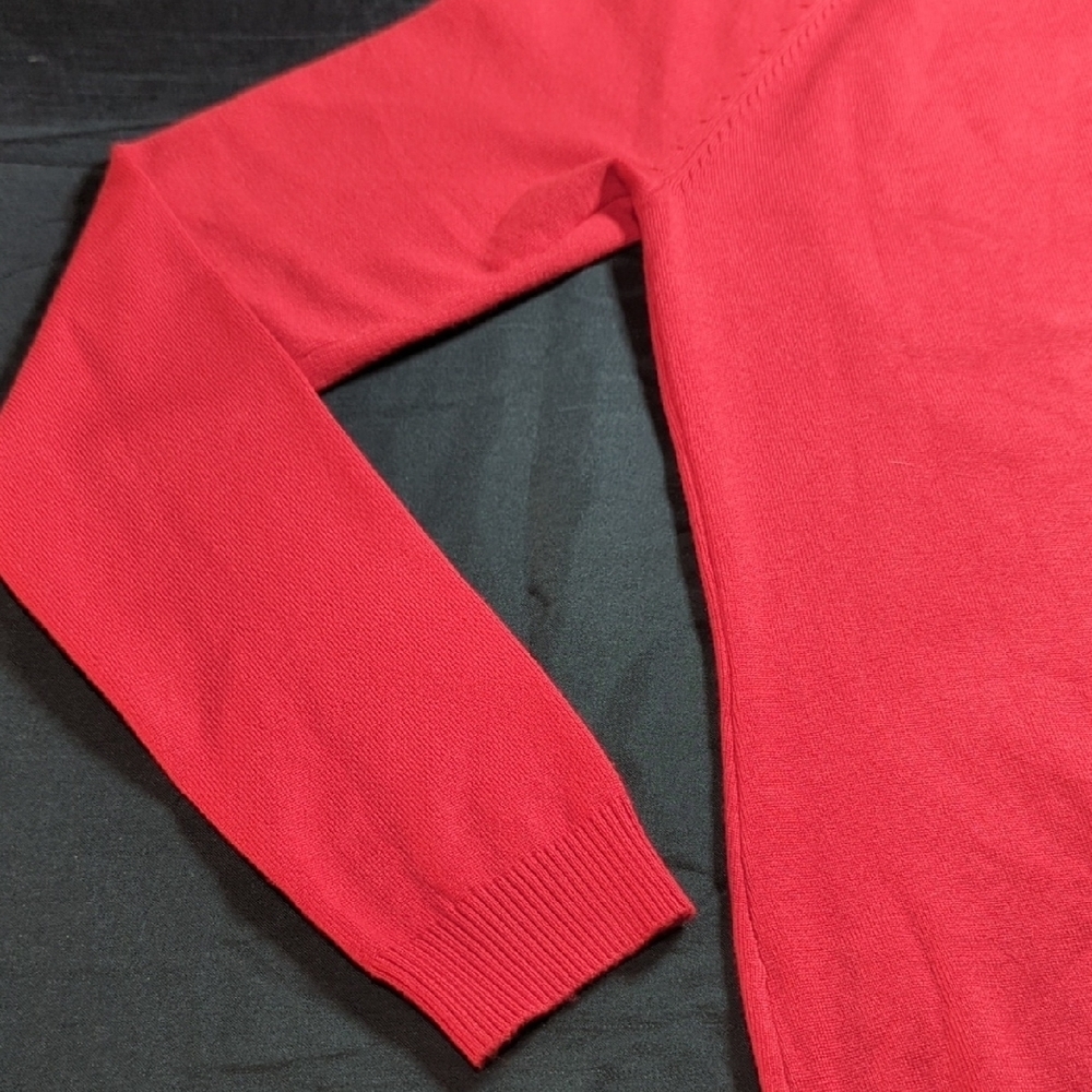 Cyrus Vibrant Red Knit Top with Mesh Accents - Picture 12 of 14